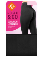 NUR DIE Damen Scrunch Leggings - Relax & Go - schwarz - Größe 44-46
