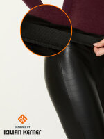 NUR DIE x KILIAN KERNER Damen Vegane Leggings in Leder-Optik mit Croco-Muster - schwarz croco - Größe 36-38