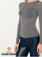 NUR DIE X KILIAN KERNER Damen Longsleeve Roundneck mit Kaschmir - grau - Größe XL
