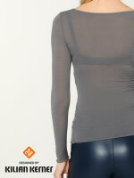 NUR DIE X KILIAN KERNER Damen Longsleeve Roundneck mit Kaschmir - grau - Größe XL