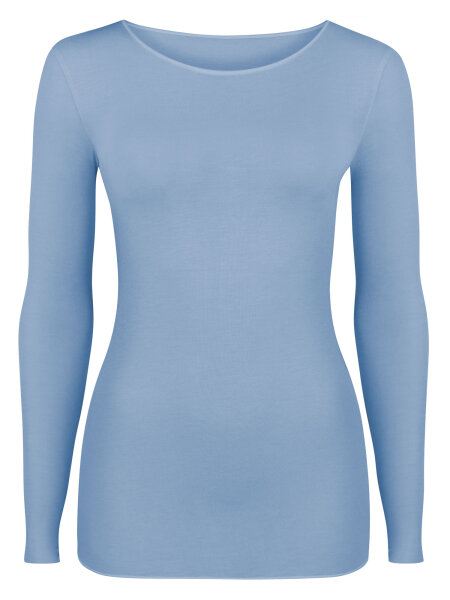 NUR DIE Damen Longsleeve Roundneck mit Kaschmir - Light & Warm - lavendel - Größe XL