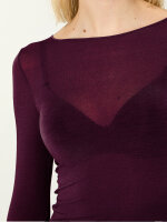 NUR DIE X KILIAN KERNER Damen Longsleeve Roundneck mit Kaschmir - burgundy -  Größe S