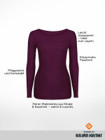 NUR DIE X KILIAN KERNER Damen Longsleeve Roundneck mit Kaschmir - burgundy -  Größe S