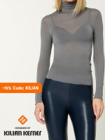 NUR DIE X KILIAN KERNER Damen Longsleve Highneck mit Kaschmir - grau - Größe S