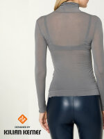 NUR DIE X KILIAN KERNER Damen Longsleve Highneck mit Kaschmir - grau - Größe M