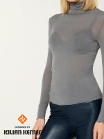 NUR DIE X KILIAN KERNER Damen Longsleve Highneck mit Kaschmir - grau -  Größe XL