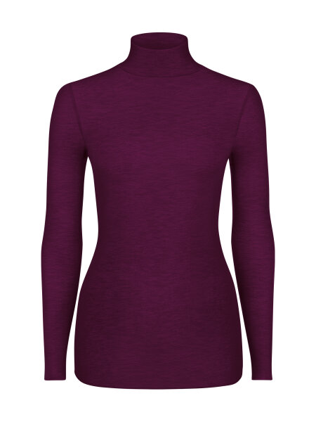 NUR DIE X KILIAN KERNER Damen Longsleve Highneck mit Kaschmir - burgundy - Größe S