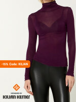 NUR DIE X KILIAN KERNER Damen Longsleve Highneck mit Kaschmir - burgundy - Größe S