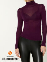 NUR DIE X KILIAN KERNER Damen Longsleve Highneck mit Kaschmir - burgundy -Größe M