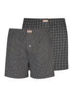 NUR DIE Herren Web Boxershorts 2er Pack - mix grau - Größe XXL