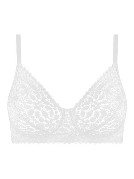 NUR DIE Damen BH ohne Bügel Daily Lace - weiß - Größe 90C