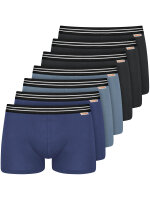 NUR DIE Herren Boxershorts Cotton Stretch 7er Pack - lightblue/violetblue - Größe L
