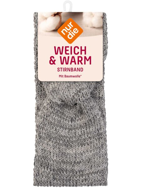 NUR DIE Damen Stirnband - Weich & Warm - hellgrau - Größe one size