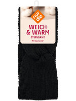 NUR DIE Damen Stirnband - Weich & Warm - schwarz - Größe one size