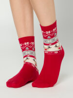 NUR DIE Unisex Freizeitsocken XMAS Socken - red xmas - Größe 37-41