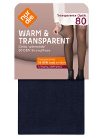 NUR DIE Damen Feinstrumpfhose Warm & Transparent Strapazierfähig 2-Pack dunkelblau - Größe 38-40