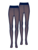 NUR DIE Damen Feinstrumpfhose Warm & Transparent Strapazierfähig 2-Pack dunkelblau - Größe 38-40
