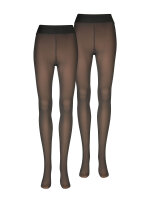 NUR DIE Damen Feinstrumpfhose Strumpfhose Warm & Transparent Haltbar 2-Pack schwarz - Größe 40-44