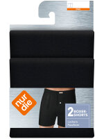 NUR DIE Herren Boxershorts Lockere Passform 2er Pack - schwarz - Größe 5