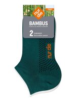 NUR DIE Herren Sneaker Socken Bambus¹ 2er Pack - weiß-grün - Größe 39-42