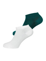 NUR DIE Herren Sneakersocken Bambus 2-Pack weiß-grün - Größe 39-42
