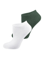 NUR DIE Damen Sneakersocken Baumwolle 2er Pack - weiß-grün - Größe 35-38