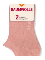 NUR DIE Damen Sneakersocken Baumwolle 2er Pack - weiß-pink - Größe 35-38