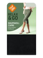 NUR DIE Damen Capri Hose Baumwolle - Relax & Go - schwarz - Größe 48-50