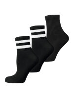 NUR DIE Unisex Sportsocken Kurzsocken 3er Pack - schwarz-grau - Größe 43-46