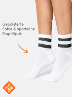 NUR DIE Unisex Sportsocken Kurzsocken 3er Pack - mixweiß-schwarz - Größe 35-38