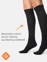NUR DIE Damen Kniestrümpfe Bambus¹ Komfort - schwarz - Größe 35-38