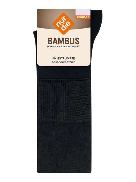 NUR DIE Damen Kniestrümpfe Bambus¹ Komfort - schwarz - Größe 39-42