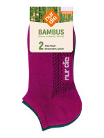 NUR DIE Damen Sneakersocken Bambus¹ 2er Pack - petrol-beere - Größe 35-38
