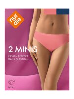 NUR DIE Damen Slip Mini 2-Pack ashrose-vintageindigo - Größe 36-38