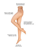NUR DIE Damen Strumpfhose Hello Sunshine 12 DEN - medium gold - Größe 38-40
