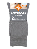 NUR DIE Herren Socken Business Baumwolle 2er Pack - grau gemustert - Größe 39-42