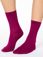 NUR DIE Damen Socken Bambus¹ Fancy 2er Pack - schwarz-beere - Größe 35-38