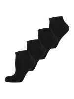 NUR DIE Unisex Sneakersocken Frotteesohle 4er Pack - schwarz - Größe 35-38