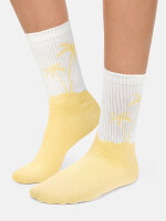 NUR DIE Herren Socken Good Vibes 2er Pack - gelbepalme-weiß - Größe 43-46
