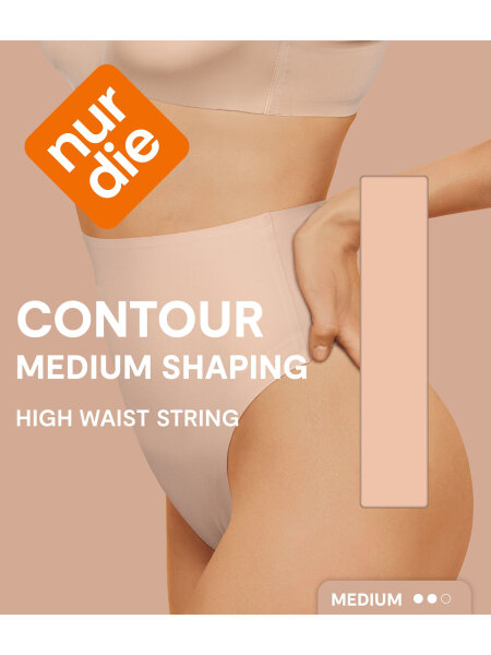 NUR DIE Damen Shapingslip Highwaist Contour String Medium Shaping beige - Größe 34