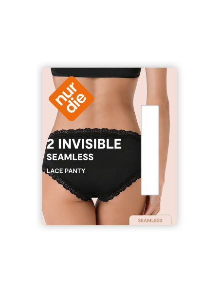 NUR DIE DAMEN INVISIBLE LACE PANTY 2ER PACK - weiß - GRÖSSE S