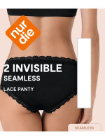 NUR DIE DAMEN INVISIBLE LACE PANTY 2ER PACK - weiß - GRÖSSE S