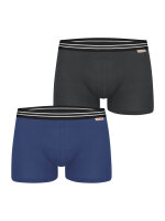 NUR DIE Herren Boxer Cotton Stretch 2-Pack anthrazit-dunkelblau - Größe XXL