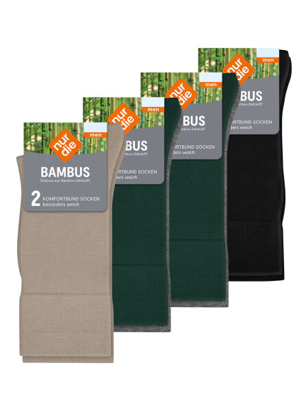 NUR DIE Herren Freizeitsocken Bambus Komfortbund 8-Pack mehrfarbig2 - Größe 43-46