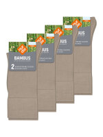 NUR DIE Herren Freizeitsocken Bambus Komfortbund 8-Pack beigegrau - Größe 39-42