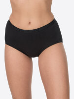 NUR DIE Damen Taillenslip Bio-Baumwolle GOTS-zertifiziert 4-Pack schwarz,beige1 - Größe 44-46
