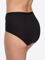 NUR DIE Damen Taillenslip Bio-Baumwolle GOTS-zertifiziert 4-Pack schwarz,beige1 - Größe 44-46