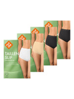 NUR DIE Damen Taillenslip Bio-Baumwolle GOTS-zertifiziert 4-Pack mehrfarbig1 - Größe 40-42