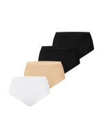 NUR DIE Damen Taillenslip Bio-Baumwolle GOTS-zertifiziert 4-Pack mehrfarbig1 - Größe 48-50