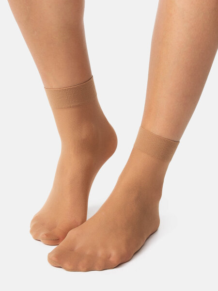 NUR DIE Damen Söckchen 20 DEN 2er Pack - amber - one size